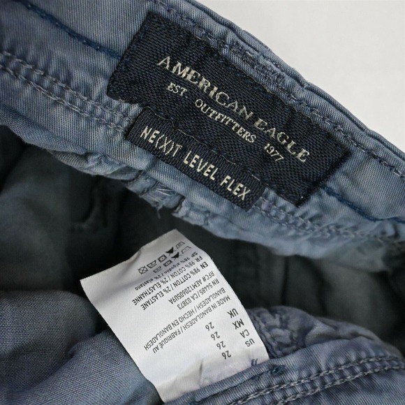 American Eagle 26 x 9" Blue Extreme Flex Slim Chino Shorts - Picture 3 of 5